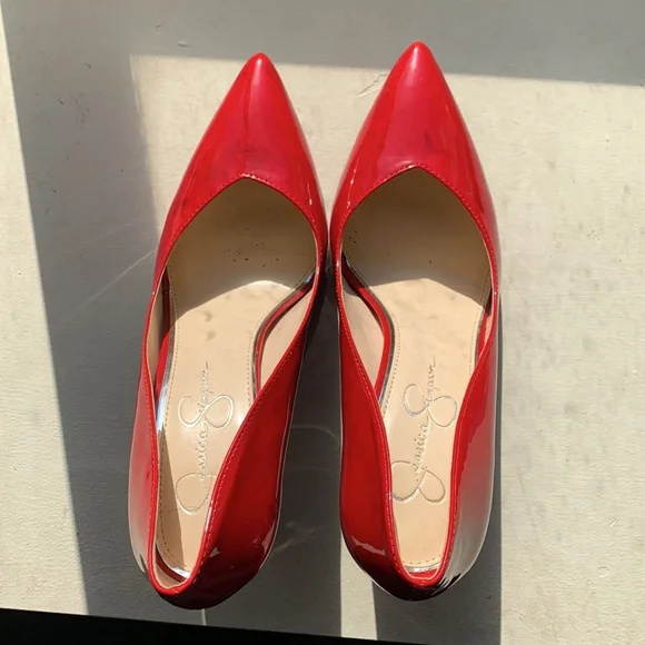 Bright Red Jessica Simpson High Heels - Picture 7 of 7